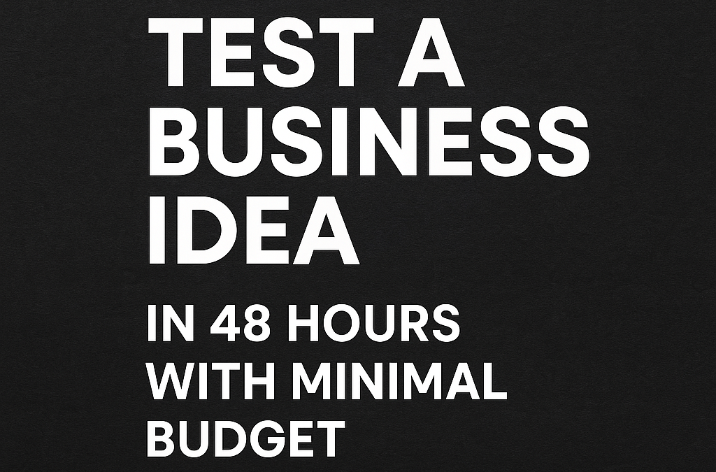 How to Test a Business Idea in 48 Hours with Minimal Budget