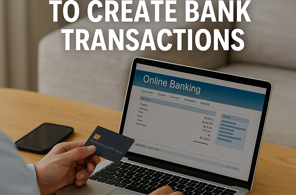 Steps to follow to create bank transactions